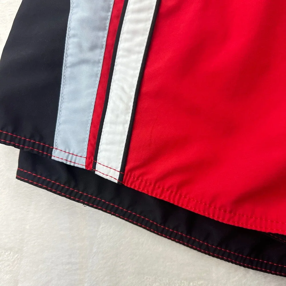 Quiksilver Board Shorts Mens 38 Red Colorblock Surf Swim Trunks Y2K